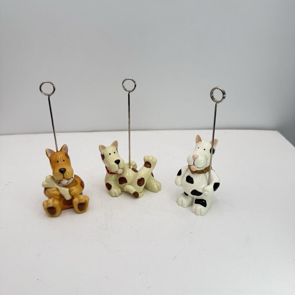Dog Lover's Collection‎ Set Of 3 Dog Photo Holders Place Holders Home Decor EUC